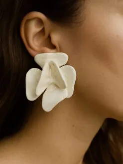 Vegan Ivory Flower Earrings