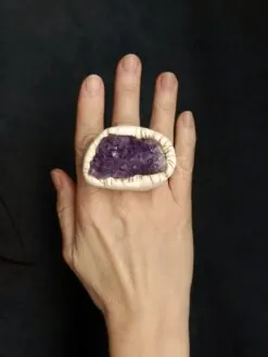Alternative view of Amethyst Crystal Ring - Size 8