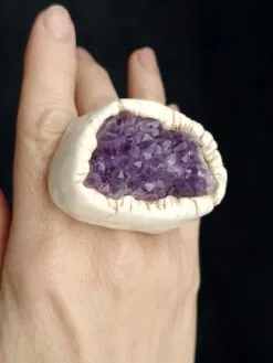 Amethyst Crystal Ring - Size 8