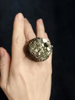Pyrite Stone Ring - Size 9