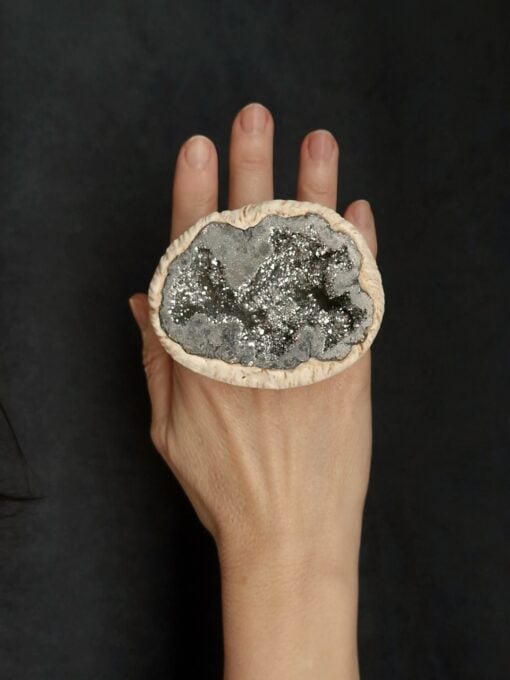 Silver Aura Quartz Ring - Size 8 - Image 6