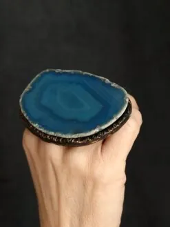 Blue Sliced Agate Ring - Size 8