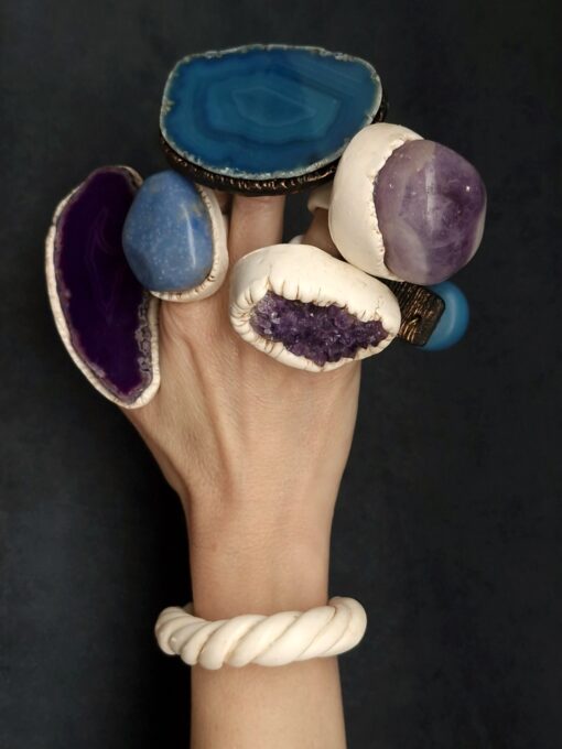 Blue Sliced Agate Ring - Size 8 - Image 8