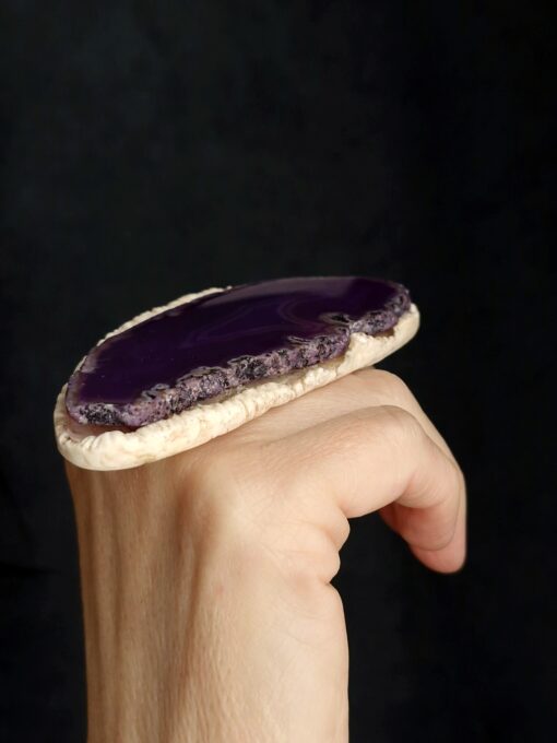 Purple Sliced Agate Ring - Size 7.5 - Image 4