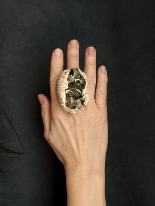 Pyrite Cluster Ring - Size 7 - Image 3