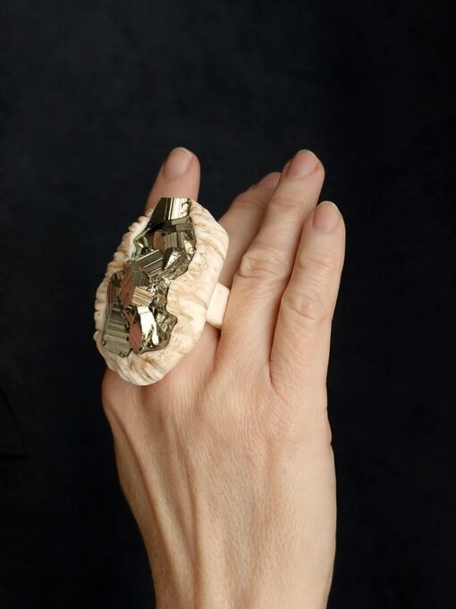Pyrite Cluster Ring - Size 7 - Image 4