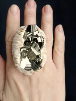 Pyrite Cluster Ring - Size 7