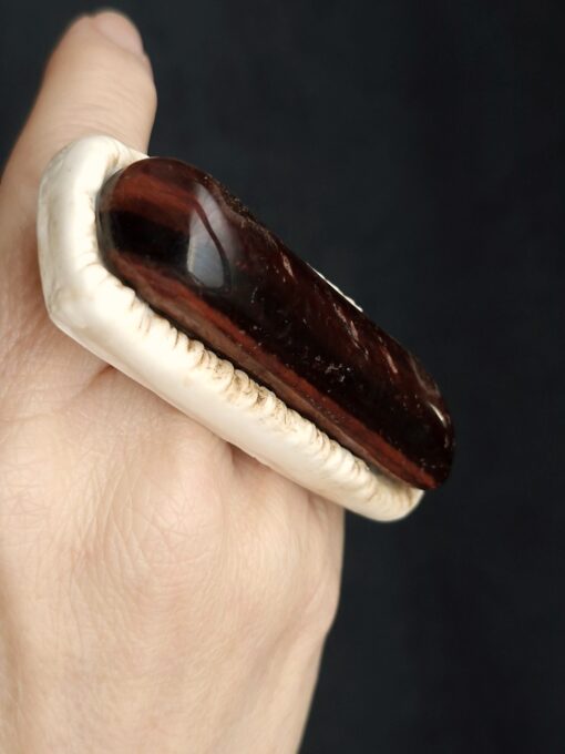Red Tiger's Eye Ring - Size 8.5 - Image 5