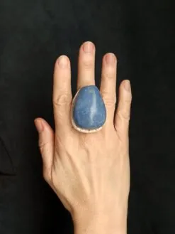 Alternative view of Blue Aventurine Crystal Ring - Size 9