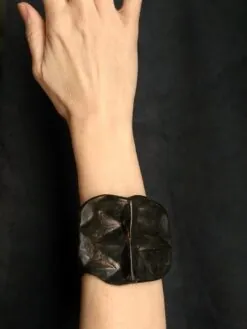 Alternative view of Black with Gold Sheen Baroque Cuff - Size M - L