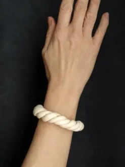 Vegan Ivory Twisted Cuff Size - Small