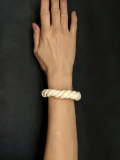 Alternative view of Vegan Ivory Twisted Cuff Size - Small