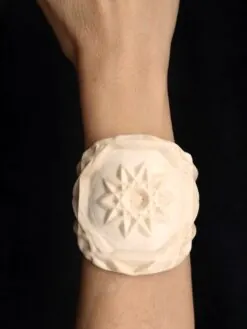 Vegan Ivory Baroque Cuff - Size M