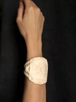 Alternative view of Vegan Ivory Baroque Cuff - Size M