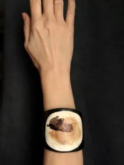 Alternative view of Vegan Ivory & Black Flat Cuff - Size M
