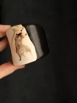 Alternative view of Vegan Ivory & Black Flat Cuff - Size S