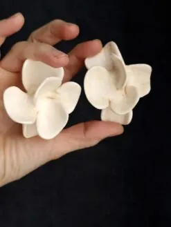 Alternative view of Vegan Ivory Flower Earrings