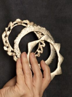 Alternative view of White Bronze Plated Alloy Bangles (Set of 3) - Size L