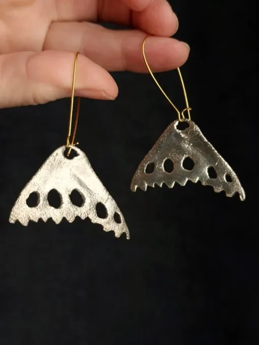 White Bronze Plated Alloy Earrings - Image 2