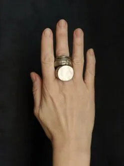 Alternative view of White Bronze Plated Alloy Rings (Set of 4) - Size 8.5