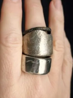 White Bronze Plated Alloy Rings (Set of 3) - Size 9
