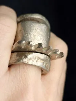 White Bronze Plated Alloy Rings (Set of 4)- Size 10.5
