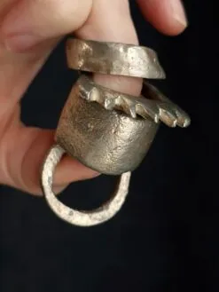 Alternative view of White Bronze Plated Alloy Rings (Set of 4)- Size 10.5
