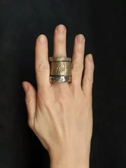 Alternative view of White Bronze Plated Alloy Rings (Set of 3)- Size 11.5