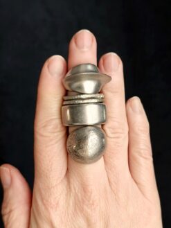 Alternative view of White Bronze Plated Alloy Rings (Set of 5) - Size 6