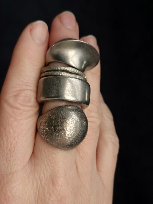 White Bronze Plated Alloy Rings (Set of 5) - Size 6 - Image 4