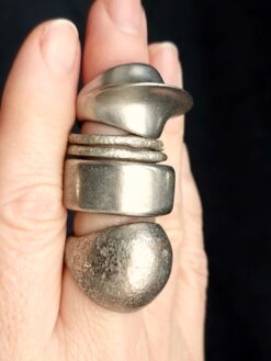 White Bronze Plated Alloy Rings (Set of 5) - Size 6