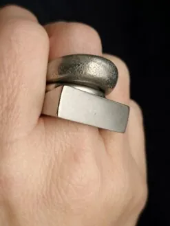 Alternative view of White Bronze Plated Alloy Rings (Set of 3) - Size 6.5
