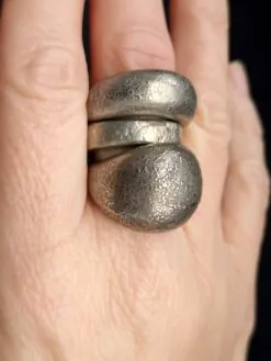 White Bronze Plated Alloy Rings (Set of 3) - Size 6.5