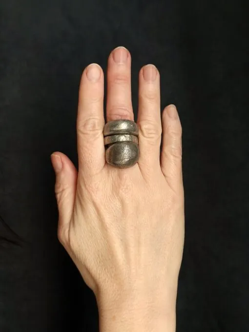 White Bronze Plated Alloy Rings (Set of 3) - Size 6.5 - Image 3