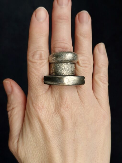 White Bronze Plated Alloy Rings (Set of 3) - Size 6.5 - Image 4