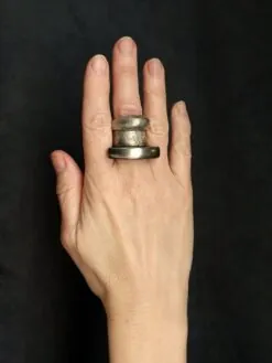 Alternative view of White Bronze Plated Alloy Rings (Set of 3) - Size 6.5