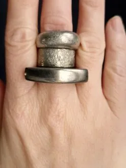 White Bronze Plated Alloy Rings (Set of 3) - Size 6.5