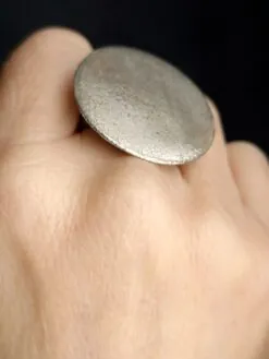 Alternative view of White Bronze Plated Alloy Ring - Size 7.5
