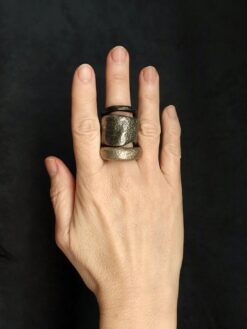 Alternative view of White Bronze Plated Alloy Rings (Set of 3) - Size 8