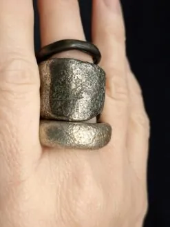 White Bronze Plated Alloy Rings (Set of 3) - Size 8