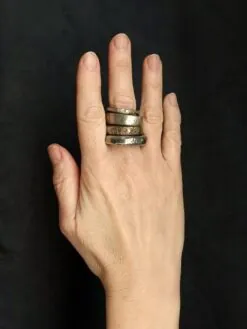 Alternative view of White Bronze Plated Alloy Rings (Set of 4) - Size 8.5