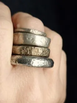 White Bronze Plated Alloy Rings (Set of 4) - Size 8.5