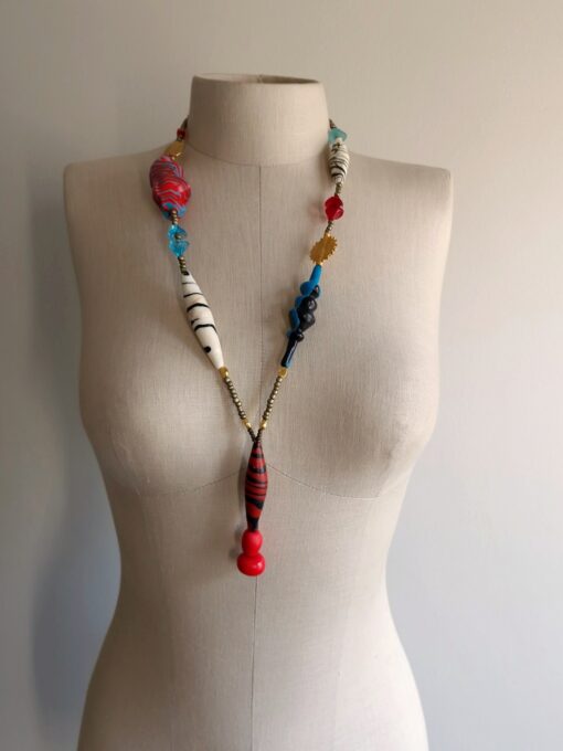 Red, Blue & White Necklace - Image 2