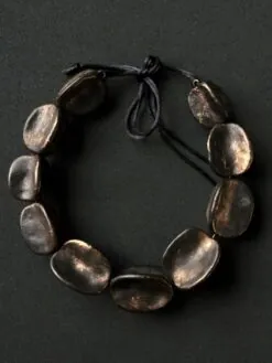 Black with Gold Sheen Pod Necklace (Adjustable Length)