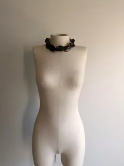 Alternative view of Black with Gold Sheen Pod Necklace (Adjustable Length)