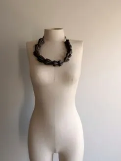 Alternative view of Black with Gold Sheen Necklace (Adjustable Length)