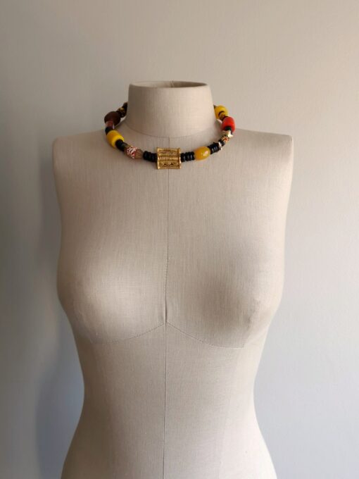 Yellow, Orange, Red & Nickle Free Gold-plated Necklace (Adjustable Length) - Image 6