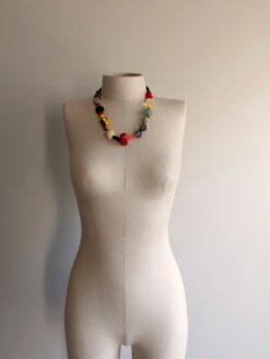 Alternative view of Yellow, Red & Black Necklace (Adjustable Length)