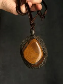Alternative view of Tigers Eye Stone Necklace (Adjustable)