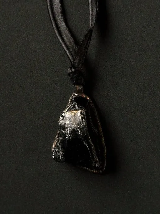 Black Obsidian Stone Necklace (Adjustable)